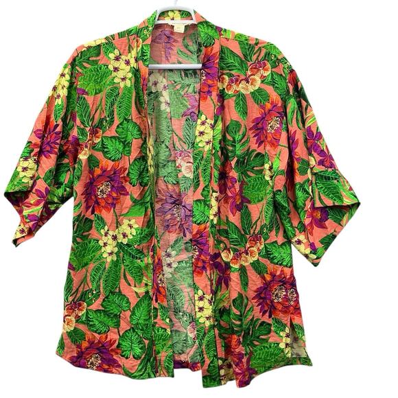 Panama Jack Trppical Boho Open Front Kimono Shirt Women’s Sz. Small - Picture 3 of 13